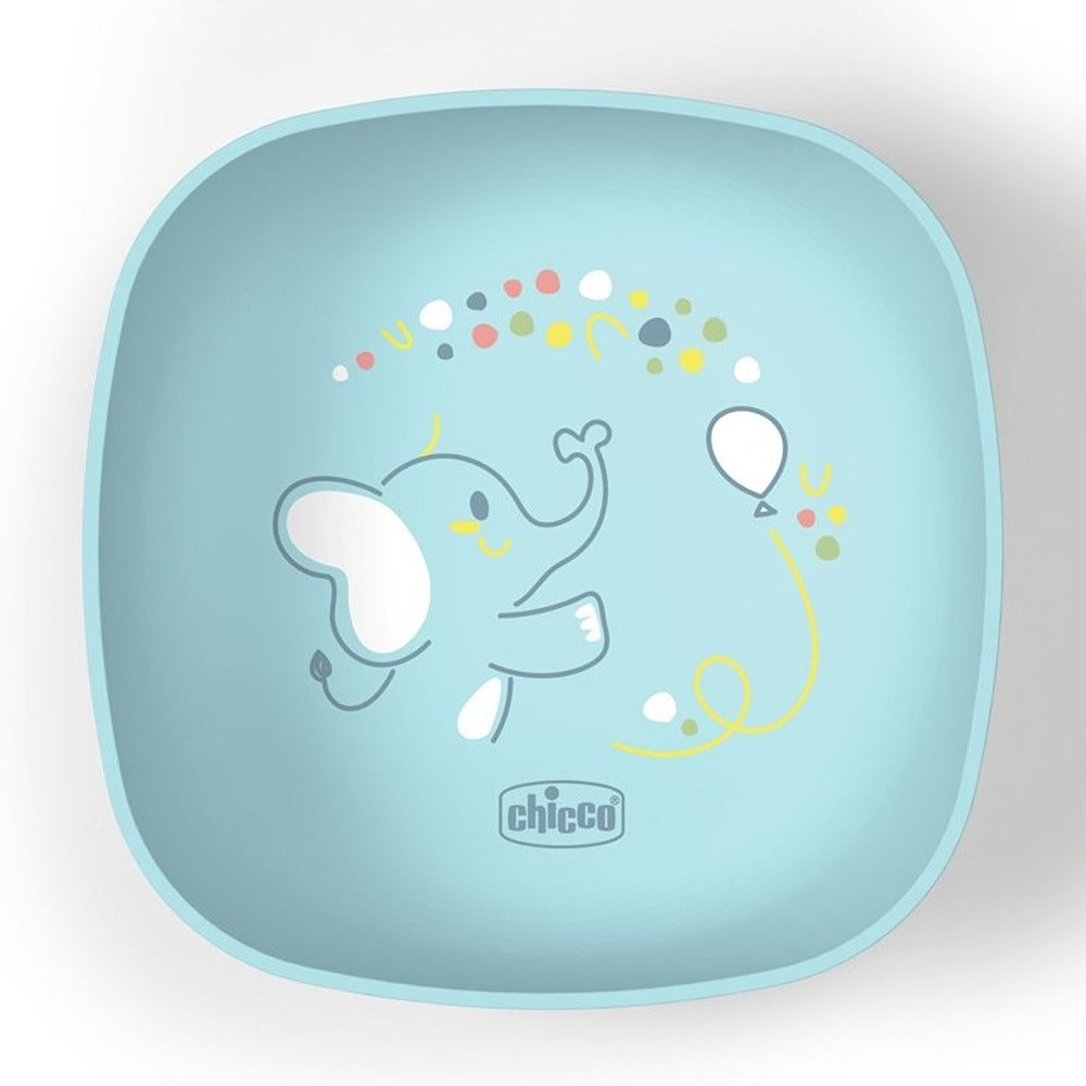 Chicco Set Piatto Piano E Ciotola Azzurro 12+ Mesi