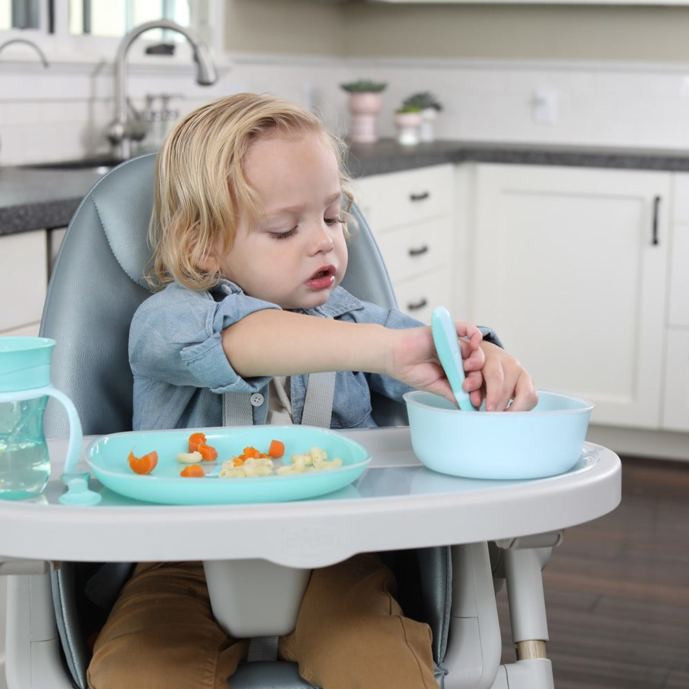 Chicco Set Piatto Piano E Ciotola Azzurro 12+ Mesi
