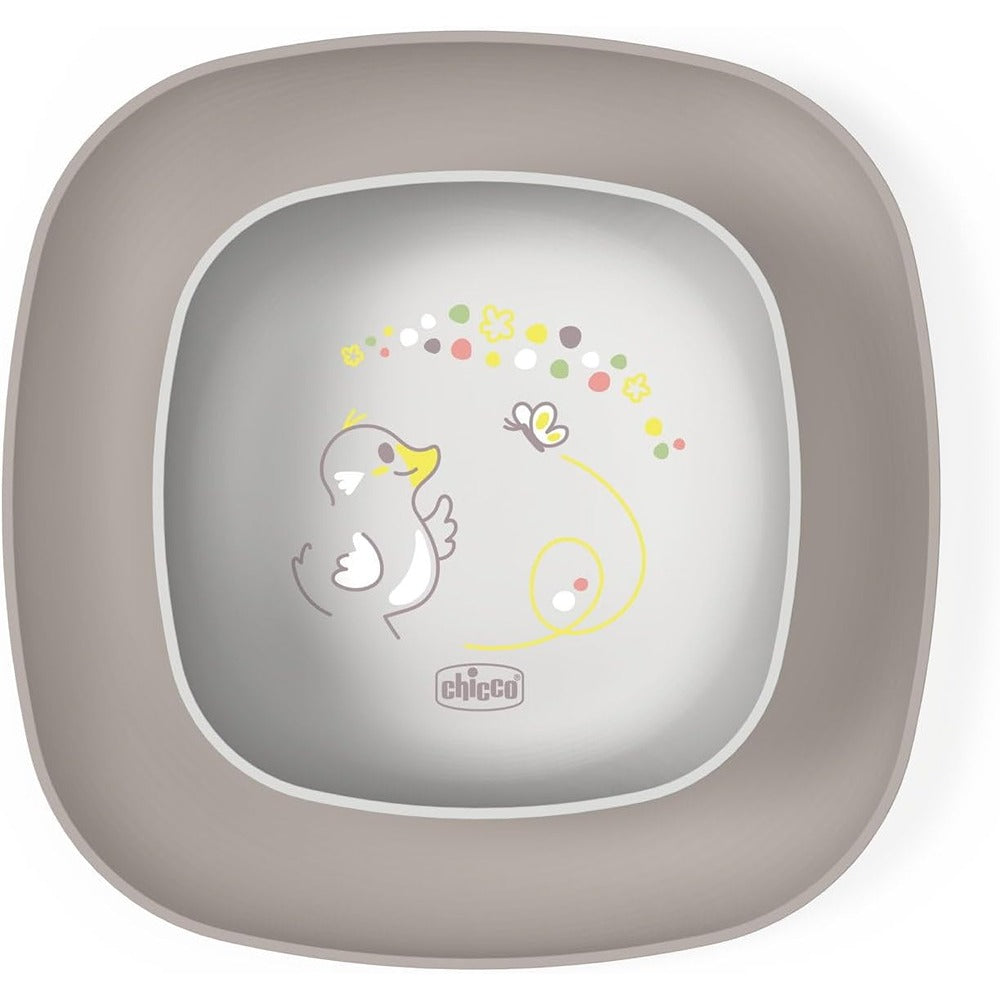 Chicco Set Piatto Piano E Ciotola Grigio 12+ Mesi