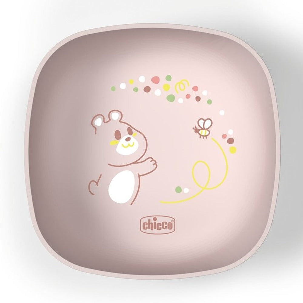 Chicco Set Piatto Piano E Ciotola Rosa 12+ Mesi
