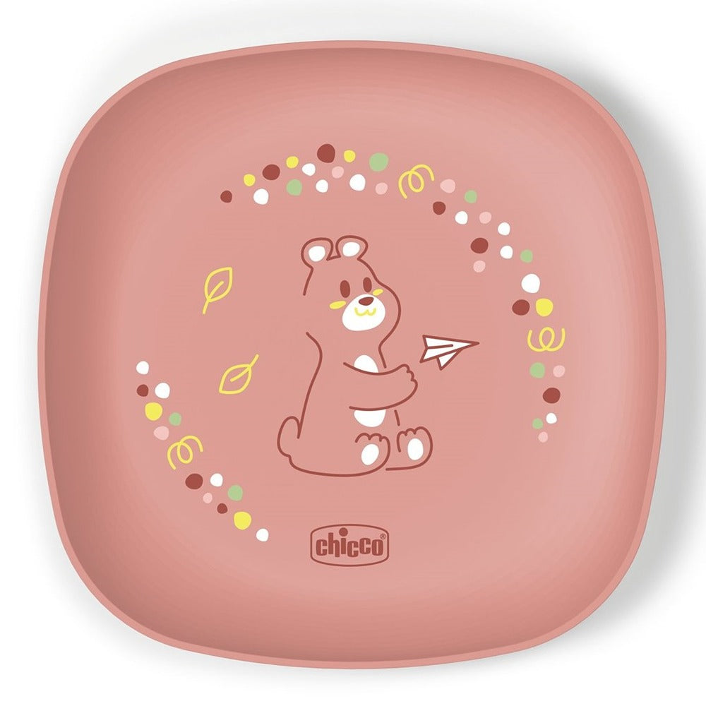 Chicco Set Piatto Piano E Ciotola Rosa 12+ Mesi