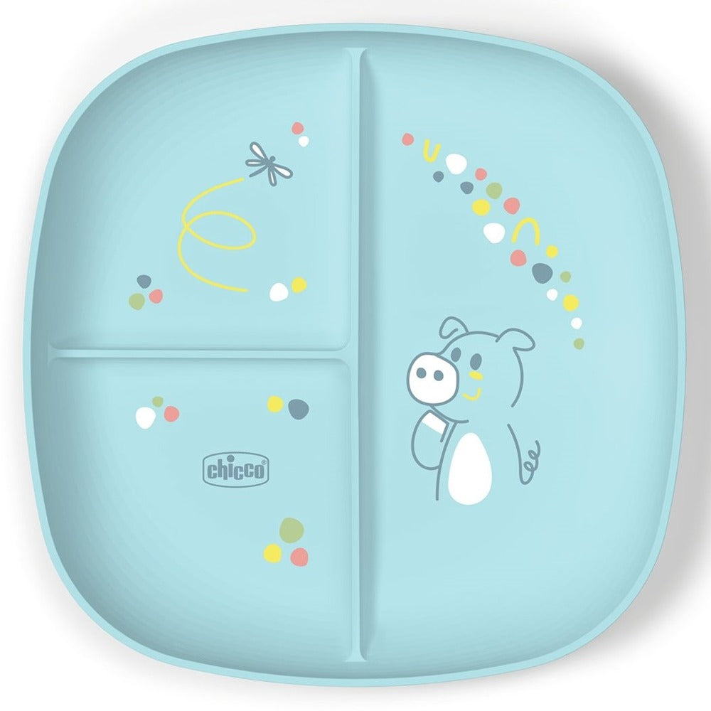 Chicco Piatto Porzionato Azzurro 12+ Mesi