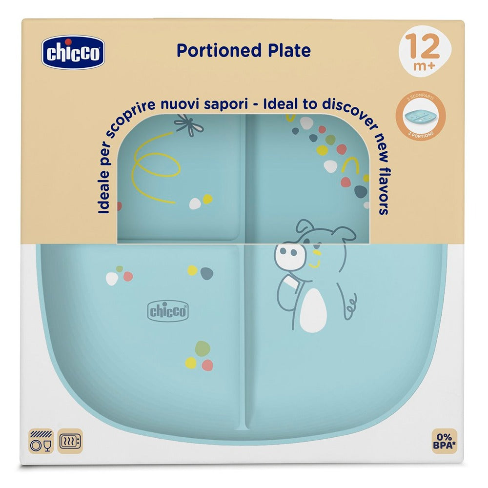 Chicco Piatto Porzionato Azzurro 12+ Mesi