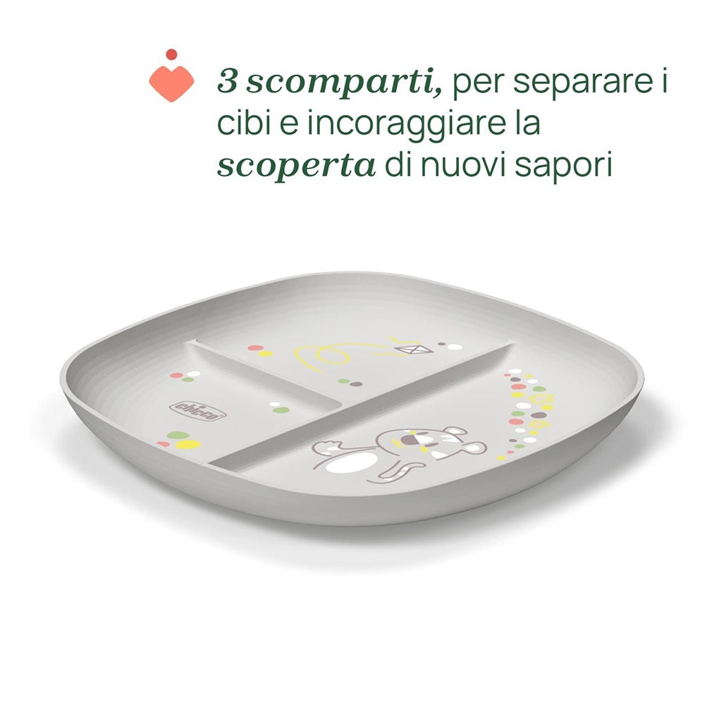 Chicco Piatto Porzionato Grigio 12+ Mesi