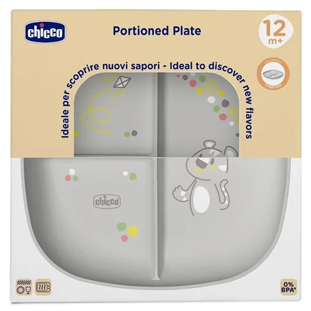 Chicco Piatto Porzionato Grigio 12+ Mesi