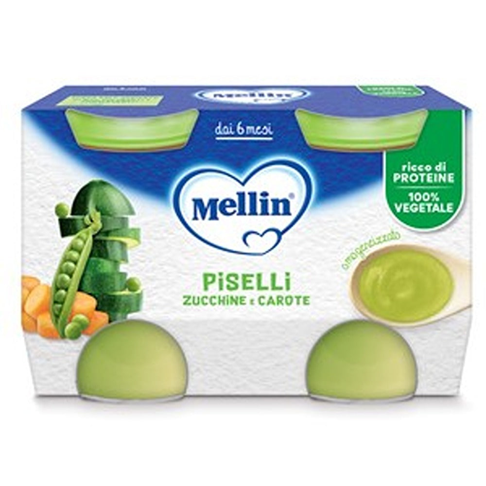 Mellin Omogeneizzato Piselli Con Zucchine E Carote 2x130 gr