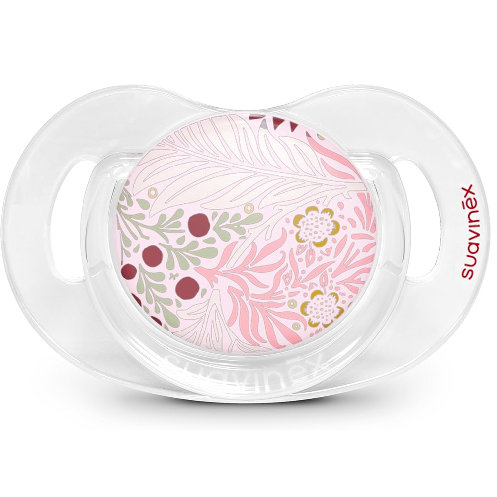 Suavinex Poetry Succhietto Tettarella Fisiologica Silicone SX Pro Rosa 18+ Mesi