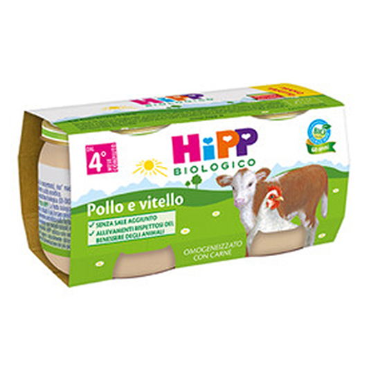 HiPP Omogeneizzato Pollo E Vitello 2X80 gr
