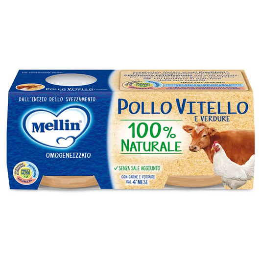Mellin Omogeneizzato Pollo Vitello Con Verdure 2x80 gr