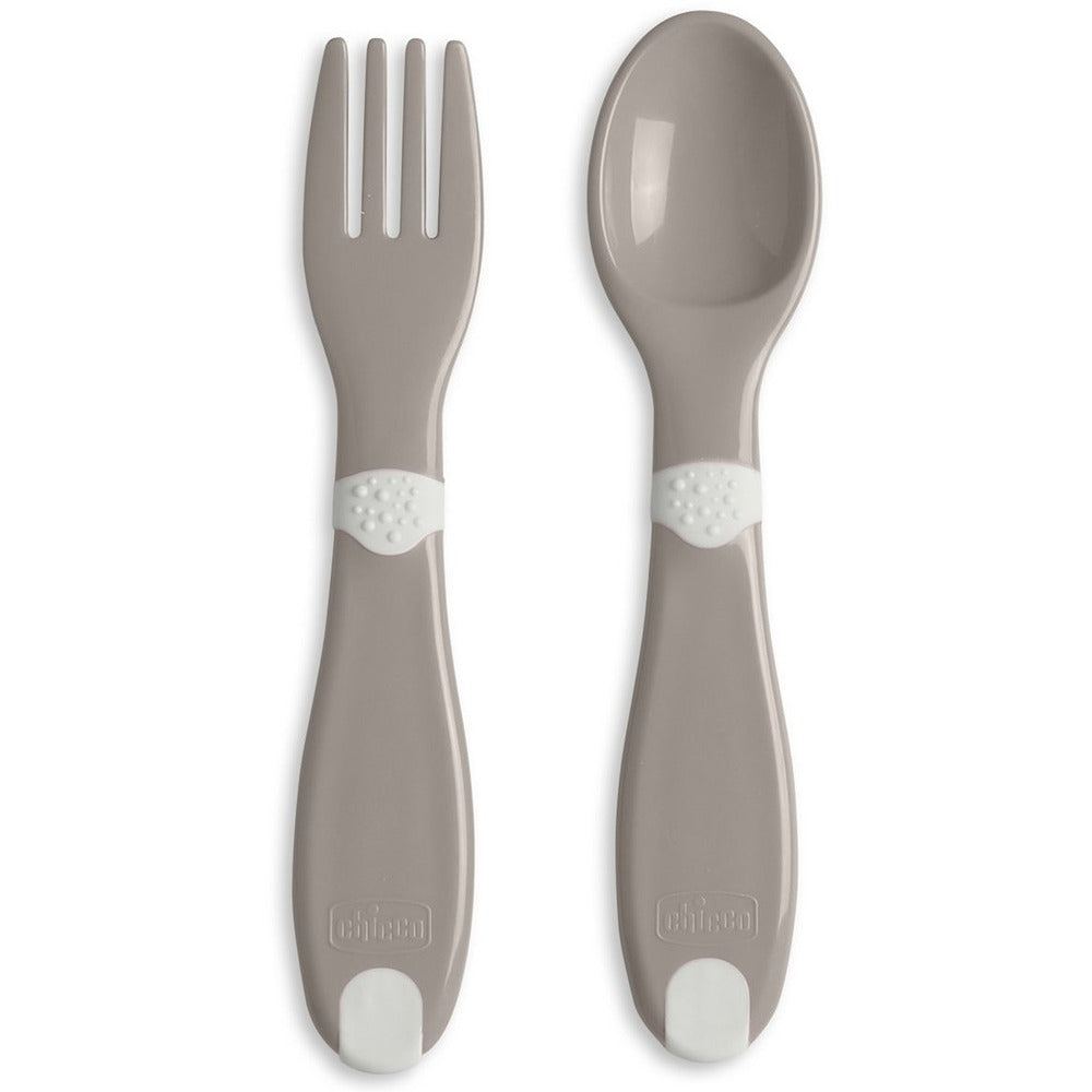 Chicco Prime Posatine Forchetta E Cucchiaio Ergonomici 12+ Mesi