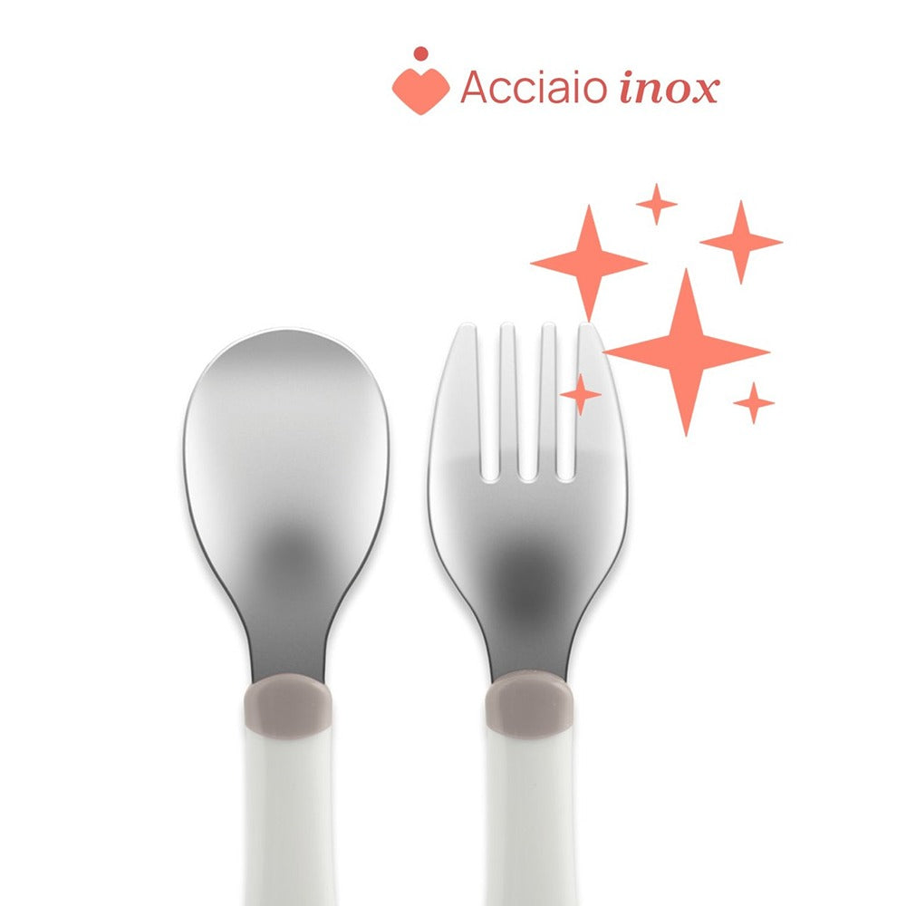 Chicco Posate In Acciaio Inox Azzurro 18+ Mesi