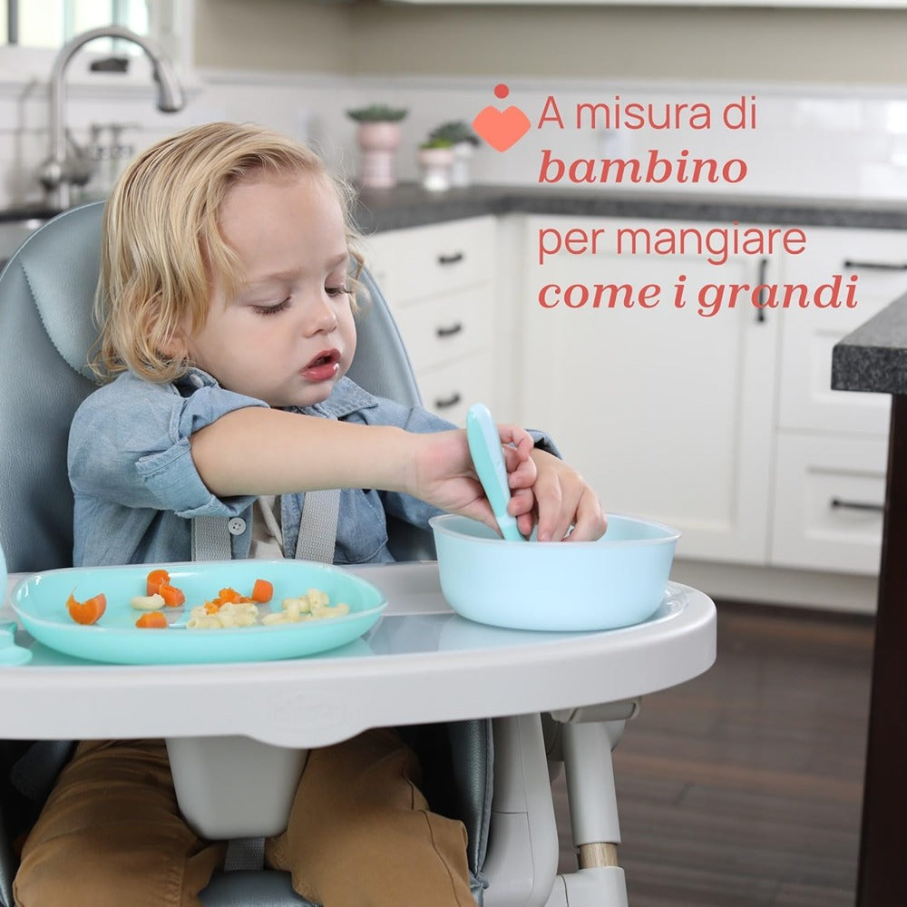 Chicco Posate In Acciaio Inox Grigio 18+ Mesi