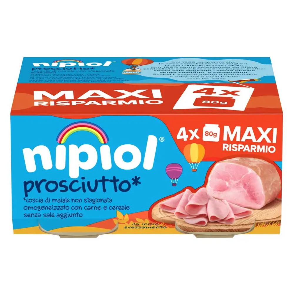Nipiol Omogeneizzato Prosciutto 4x80 gr
