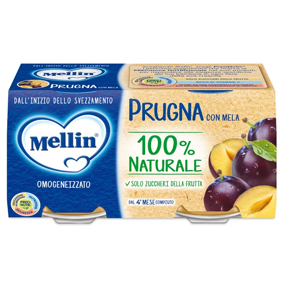 Mellin Omogeneizzato Prugna Con Mela 2x100 gr