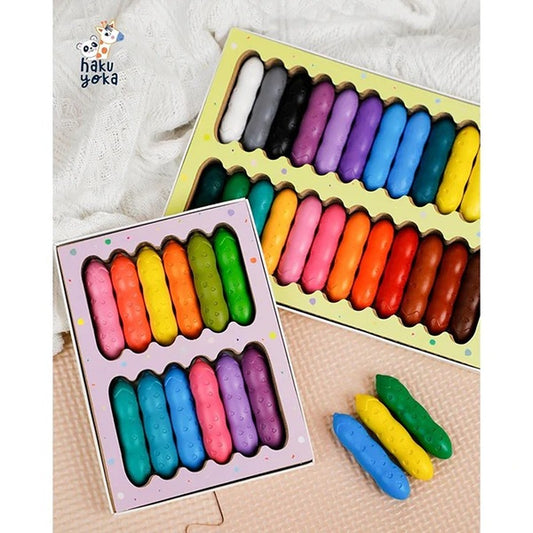 Haku Yoka Happy Pea Pod 12 Colori Pastelli Con Cera D'Api