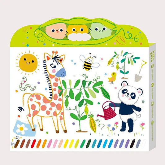 Haku Yoka Happy Pea Pod 24 Colori Pastelli Con Cera D'Api