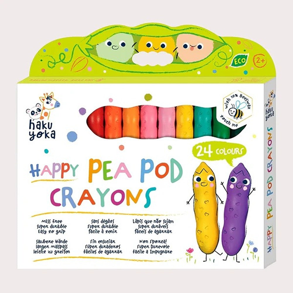 Haku Yoka Happy Pea Pod 24 Colori Pastelli Con Cera D'Api