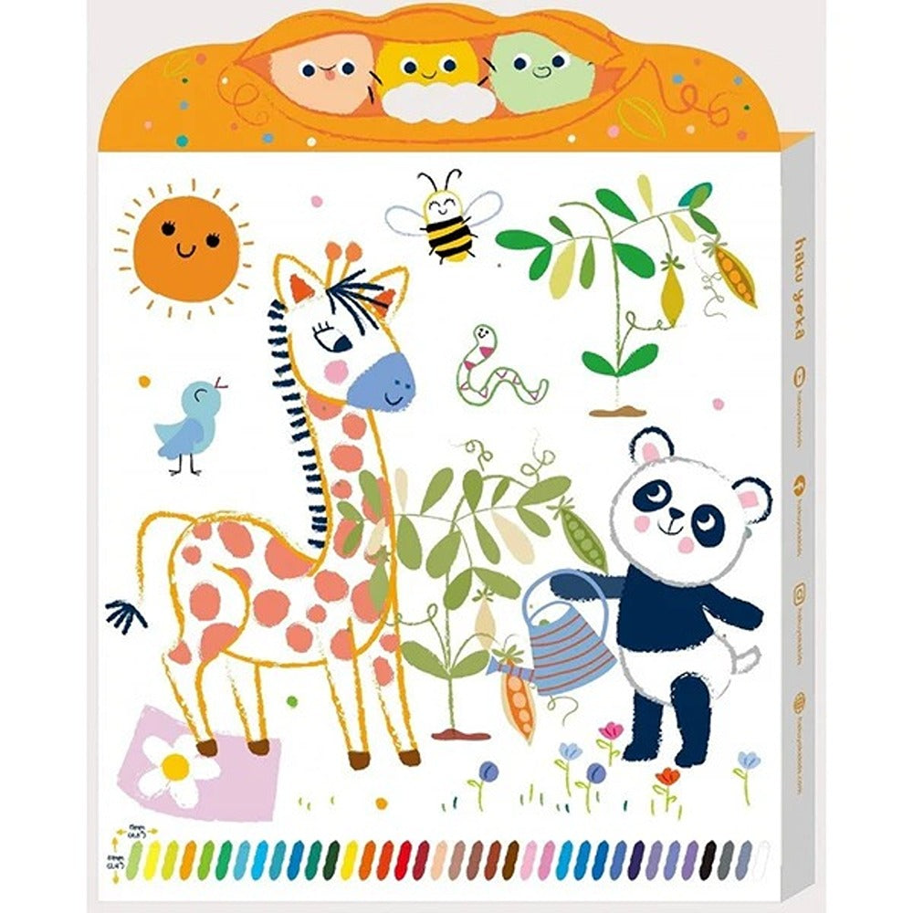 Haku Yoka Happy Pea Pod 36 Colori Pastelli Con Cera D'Api