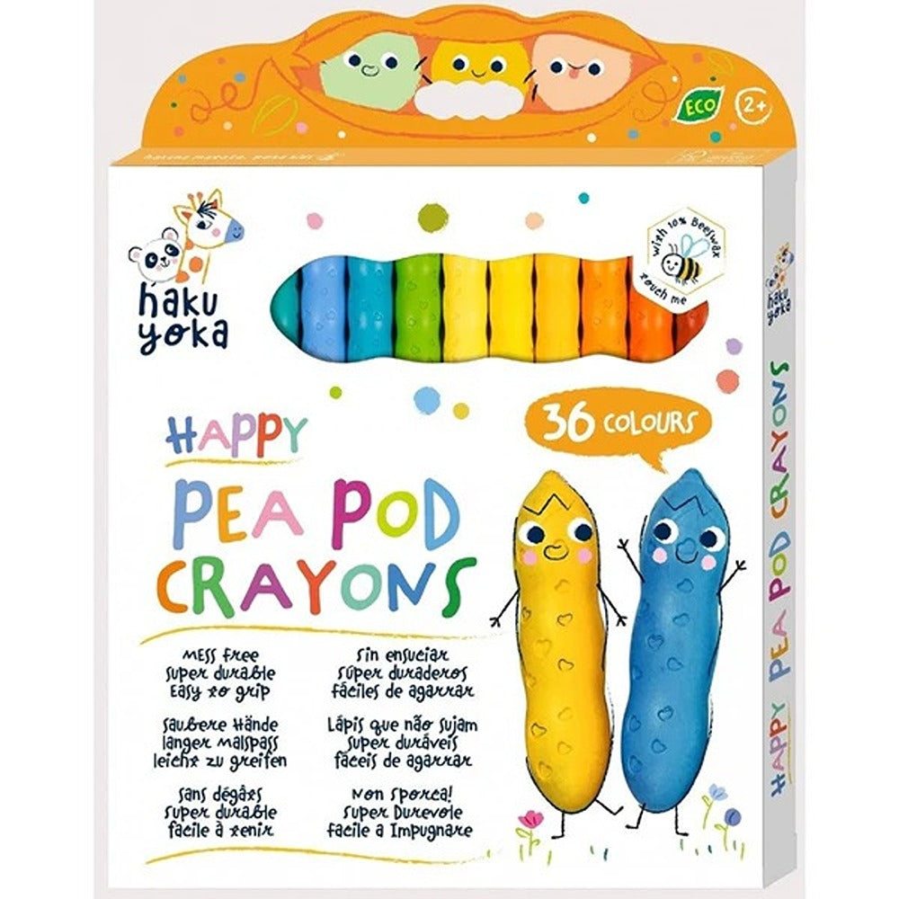 Haku Yoka Happy Pea Pod 36 Colori Pastelli Con Cera D'Api