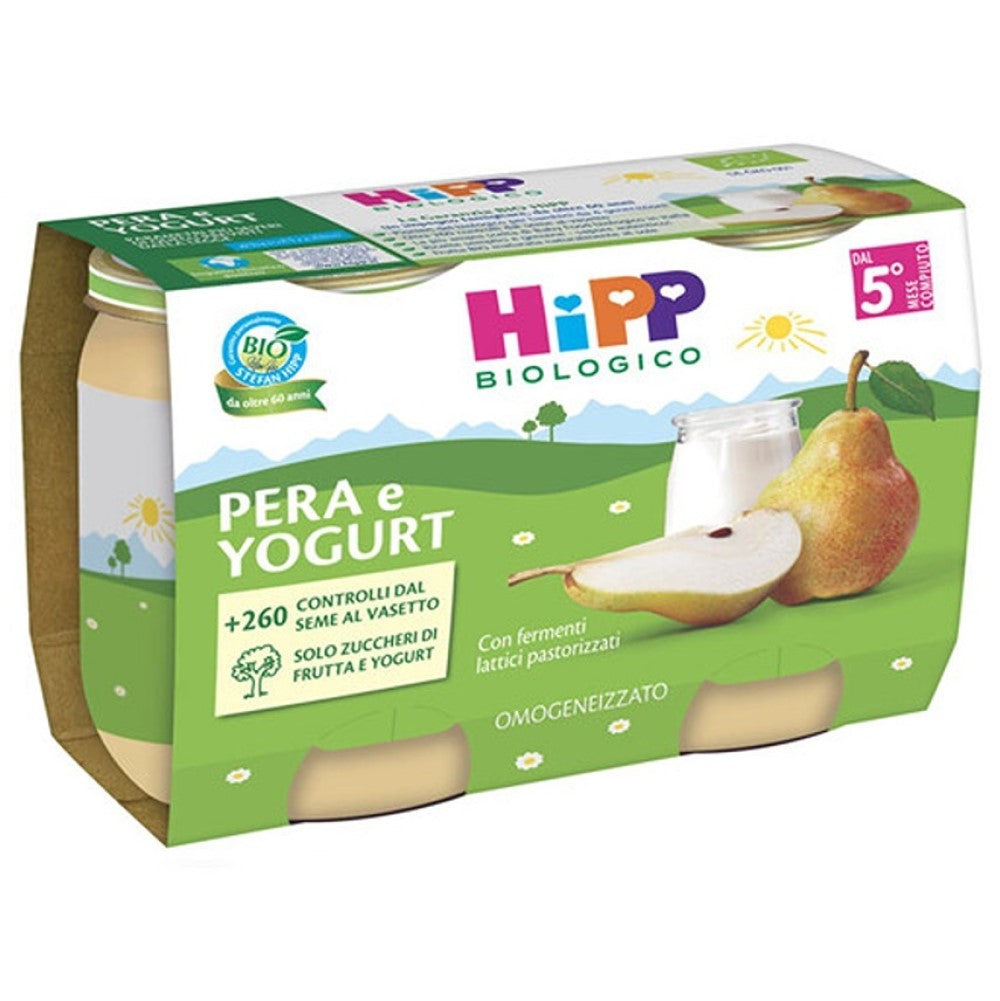 HiPP Merenda Pera E Yogurt 2x125 gr