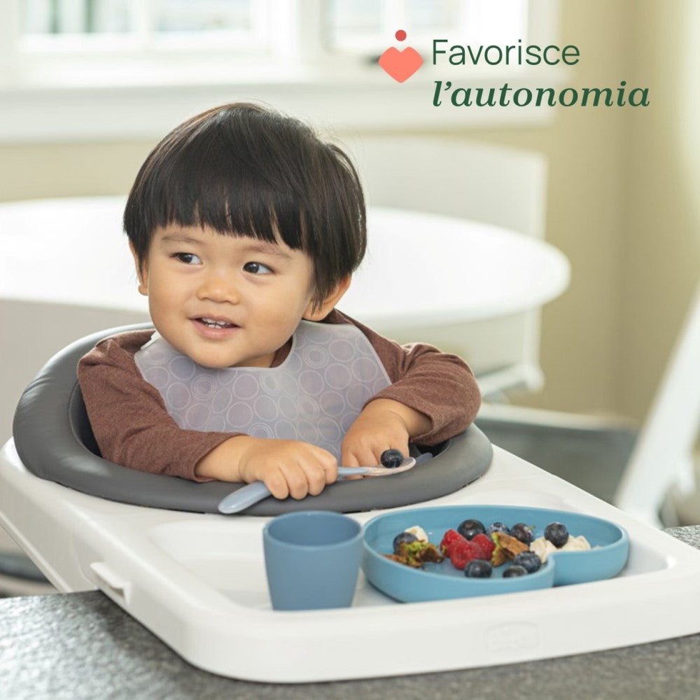 Chicco Piatto Cuore Con Ventosa In Silicone Blu 9+ Mesi