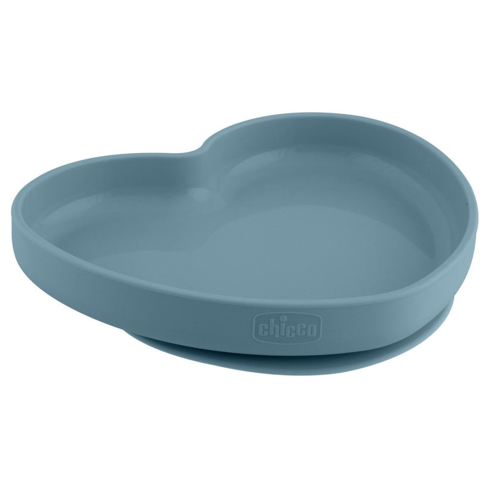 Chicco Piatto Cuore Con Ventosa In Silicone Blu 9+ Mesi