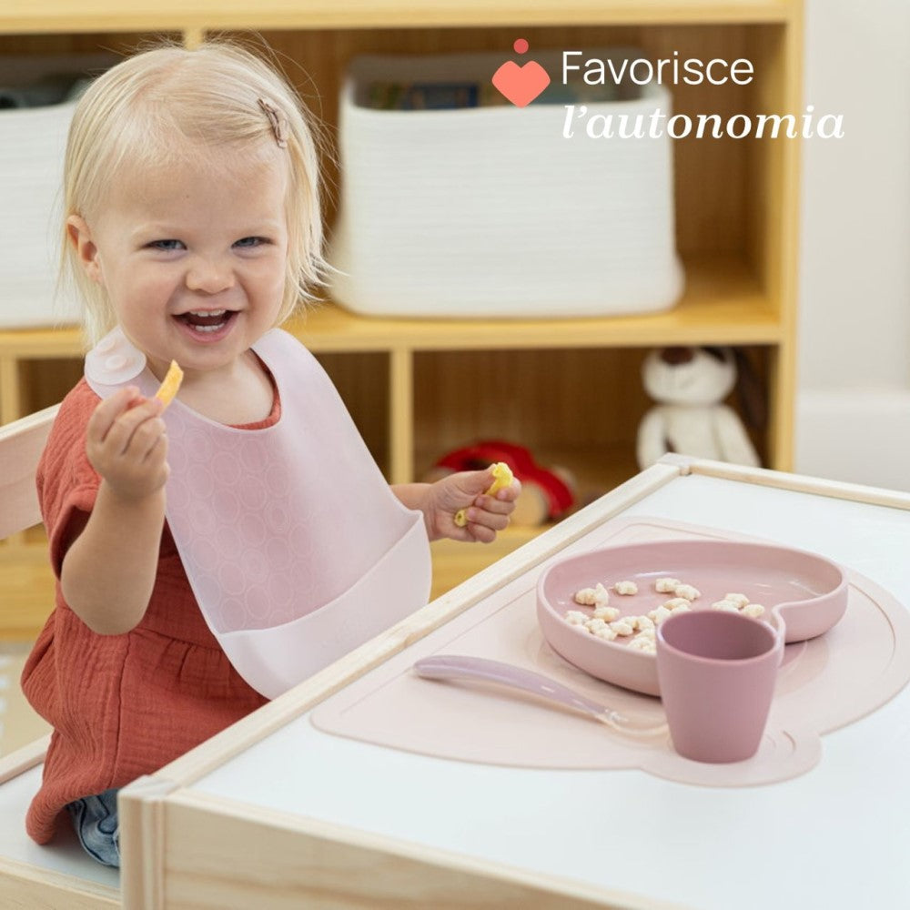 Chicco Piatto Cuore Con Ventosa In Silicone Rosa 9+ Mesi