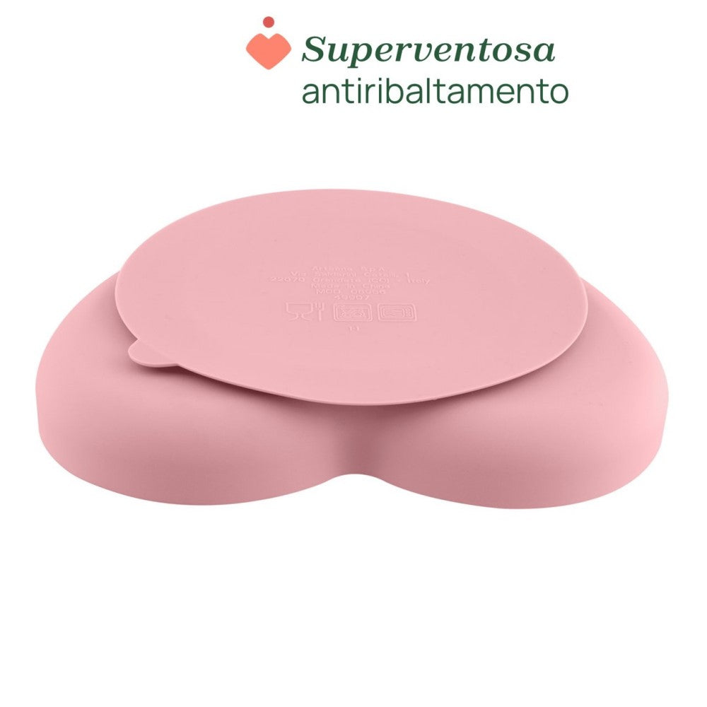 Chicco Piatto Cuore Con Ventosa In Silicone Rosa 9+ Mesi