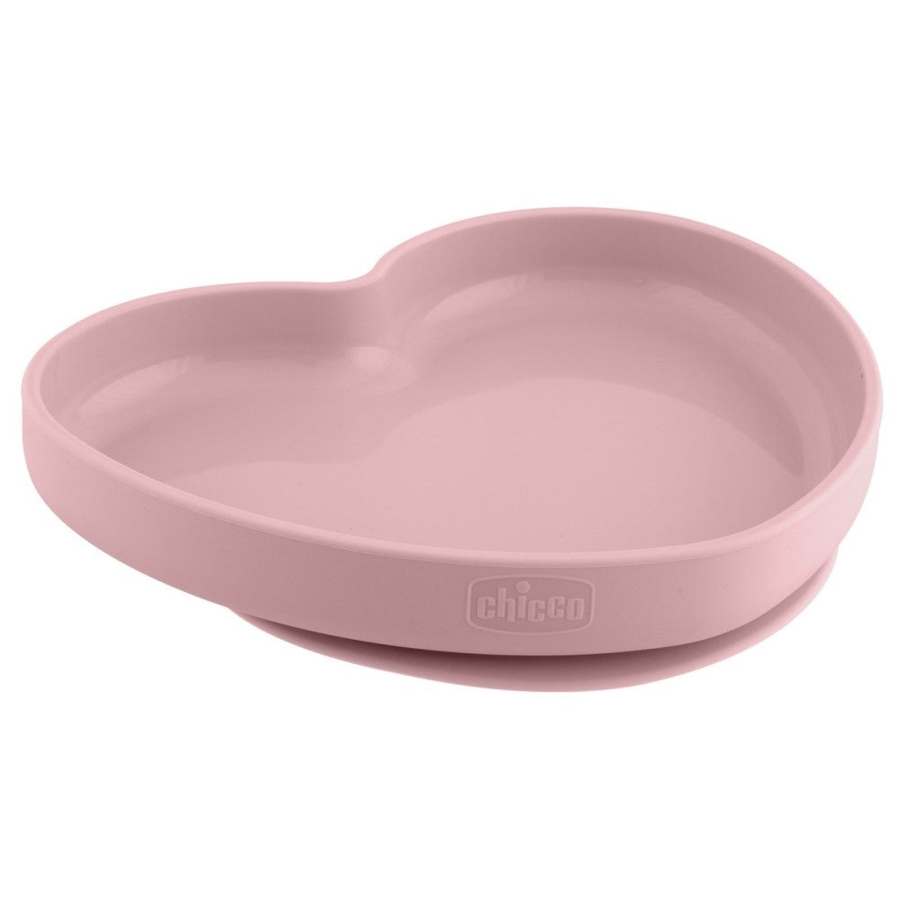 Chicco Piatto Cuore Con Ventosa In Silicone Rosa 9+ Mesi