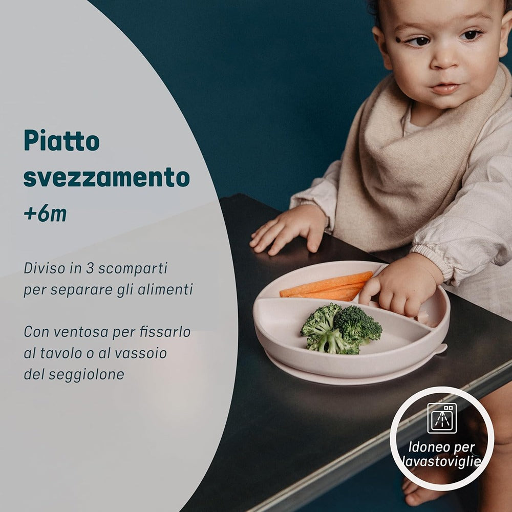 Suavinex Colour Essence Piatto In Silicone Con Divisori Verde +6 Mesi