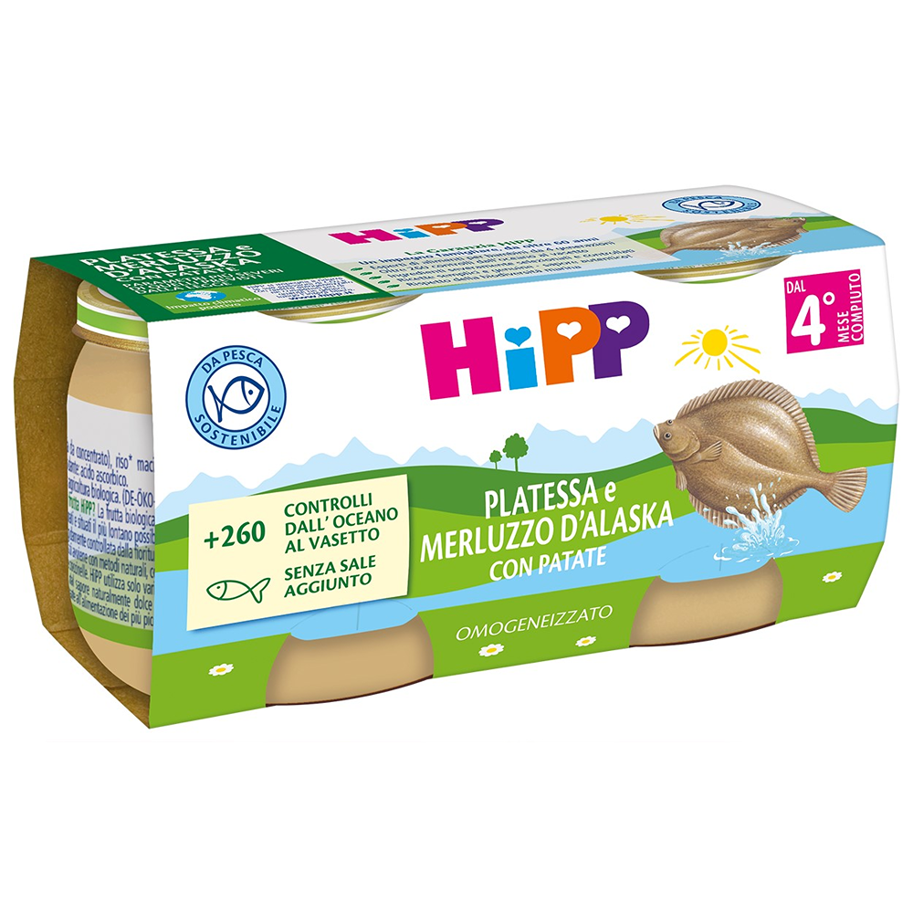 HiPP Platessa E Merluzzo d’Alaska Con Patate 2x80 gr