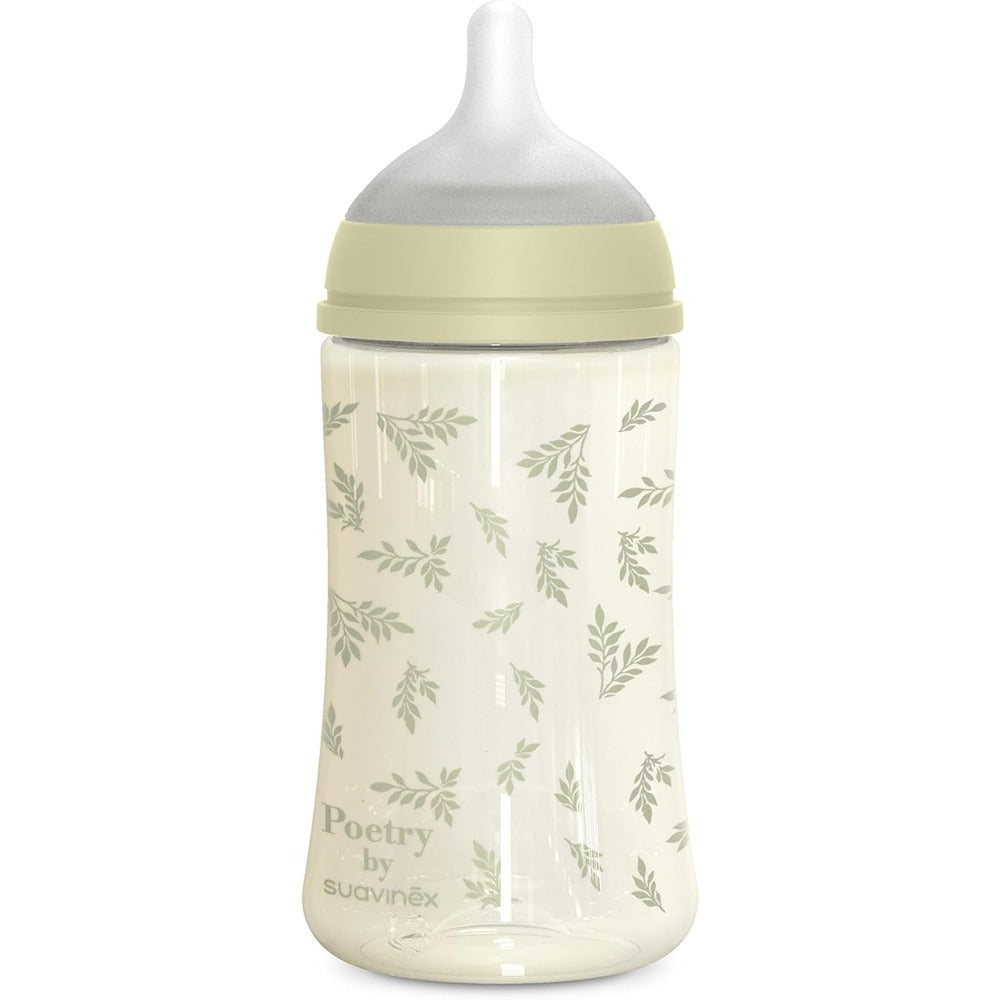 Suavinex Poetry Biberon Tettarella In Silicone Sx Pro Flusso Medio Verde 270 ml 3+ Mesi
