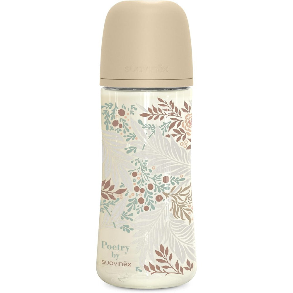 Suavinex Poetry Biberon Tettarella In Silicone Sx Pro Flusso Denso Beige 360 ml 6+ Mesi
