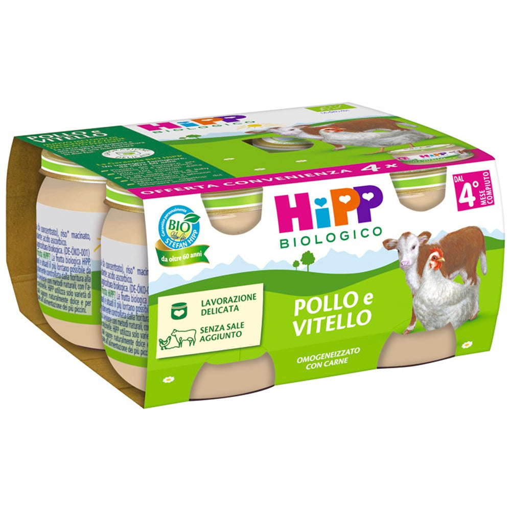 HiPP Omogeneizzato Pollo E Vitello 4X80 gr