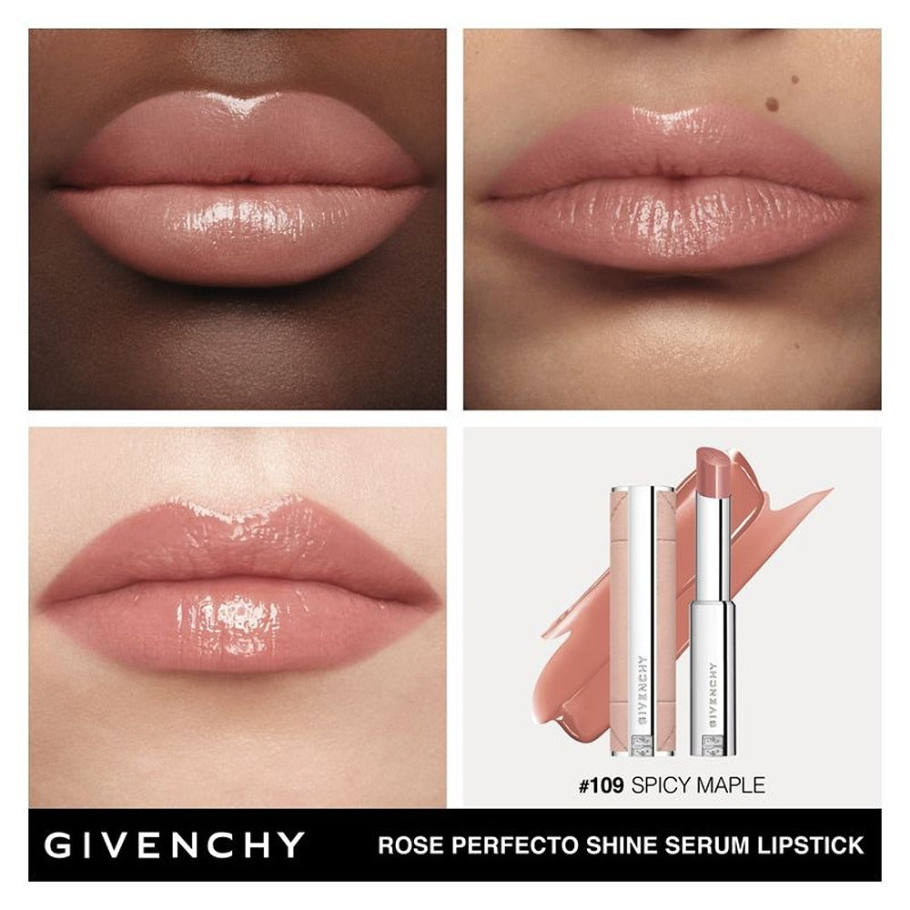 Givenchy Rose Perfecto Shine Serum - Rossetto Nutriente dal Colore Luminoso per 24 Ore di Idratazione