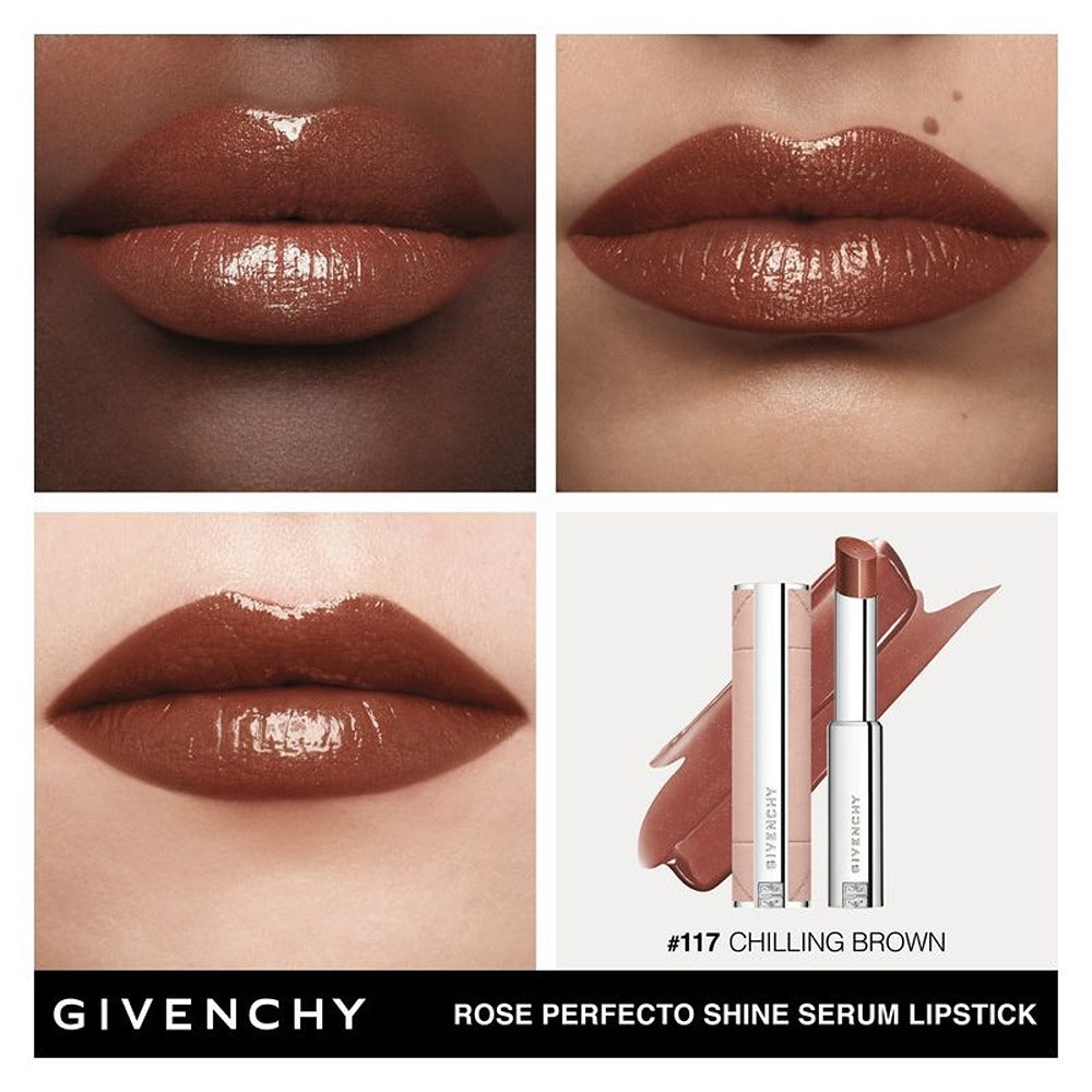 Givenchy Rose Perfecto Shine Serum - Rossetto Nutriente dal Colore Luminoso per 24 Ore di Idratazione