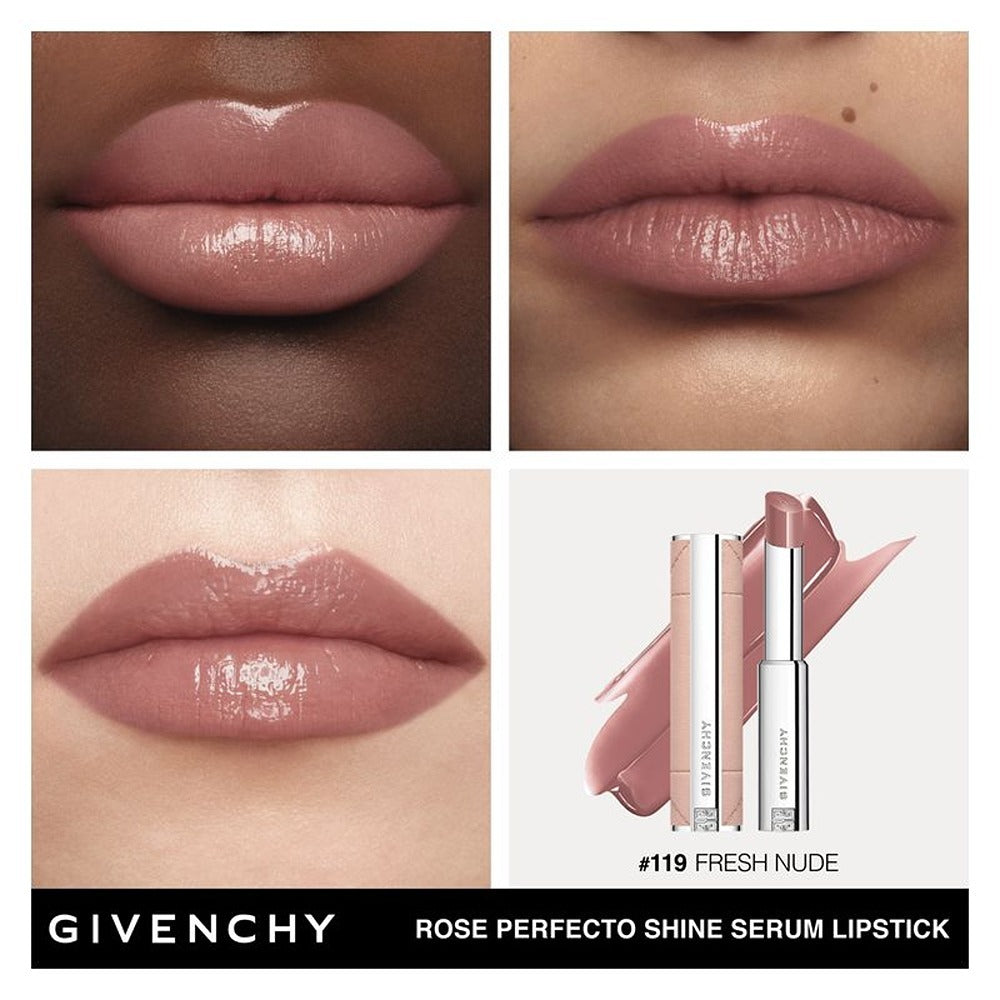 Givenchy Rose Perfecto Shine Serum - Rossetto Nutriente dal Colore Luminoso per 24 Ore di Idratazione