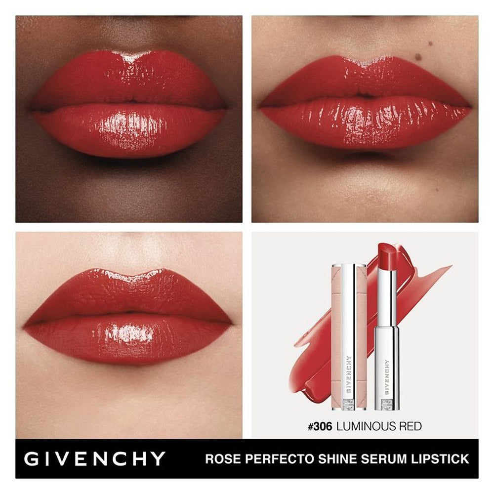 Givenchy Rose Perfecto Shine Serum - Rossetto Nutriente dal Colore Luminoso per 24 Ore di Idratazione
