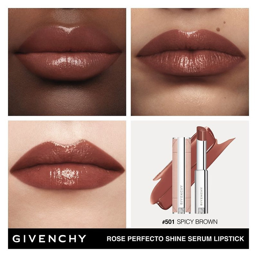 Givenchy Rose Perfecto Shine Serum - Rossetto Nutriente dal Colore Luminoso per 24 Ore di Idratazione