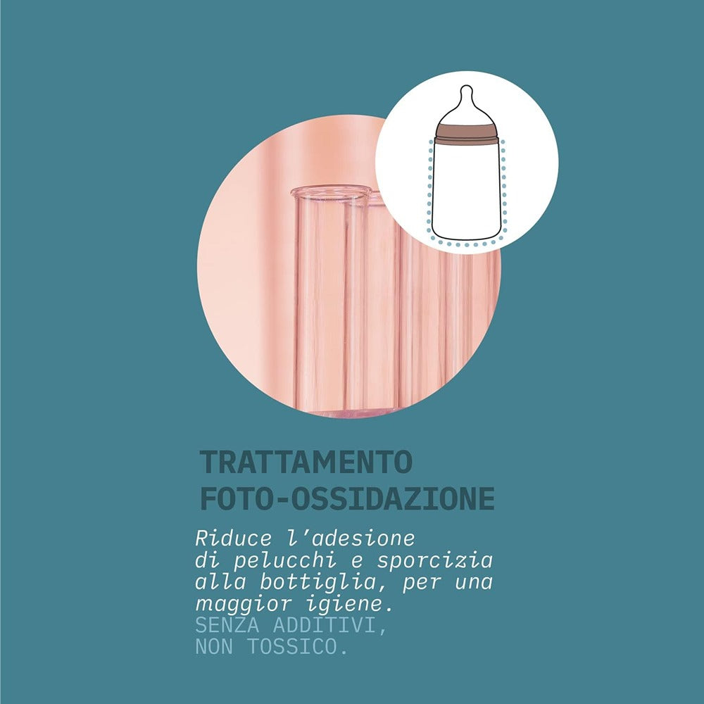 Suavinex Color Essence Biberon In silicone 240 ml Orange Sunset 3+ Mesi