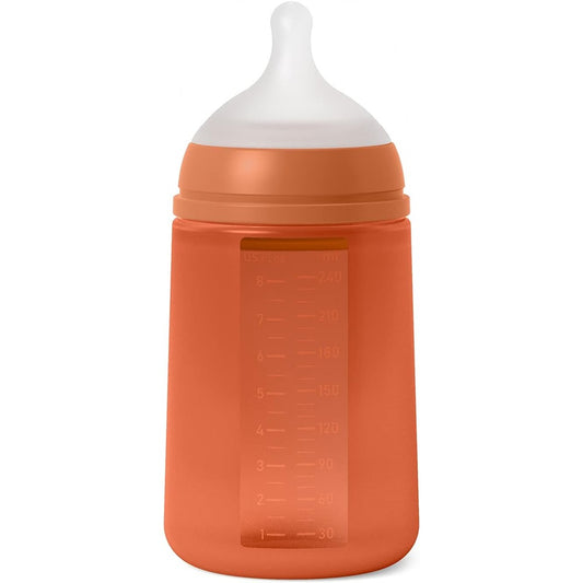 Suavinex Color Essence Biberon In silicone 240 ml Orange Sunset 3+ Mesi