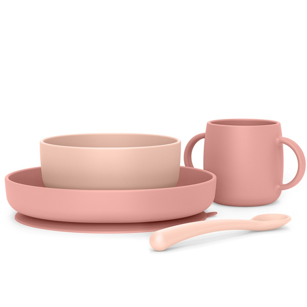 Suavinex Colour Essence Set Pappa In Silicone Rosa 4+ Mesi