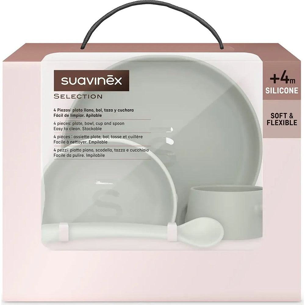 Suavinex Colour Essence Set Pappa In Silicone Verde 4+ Mesi