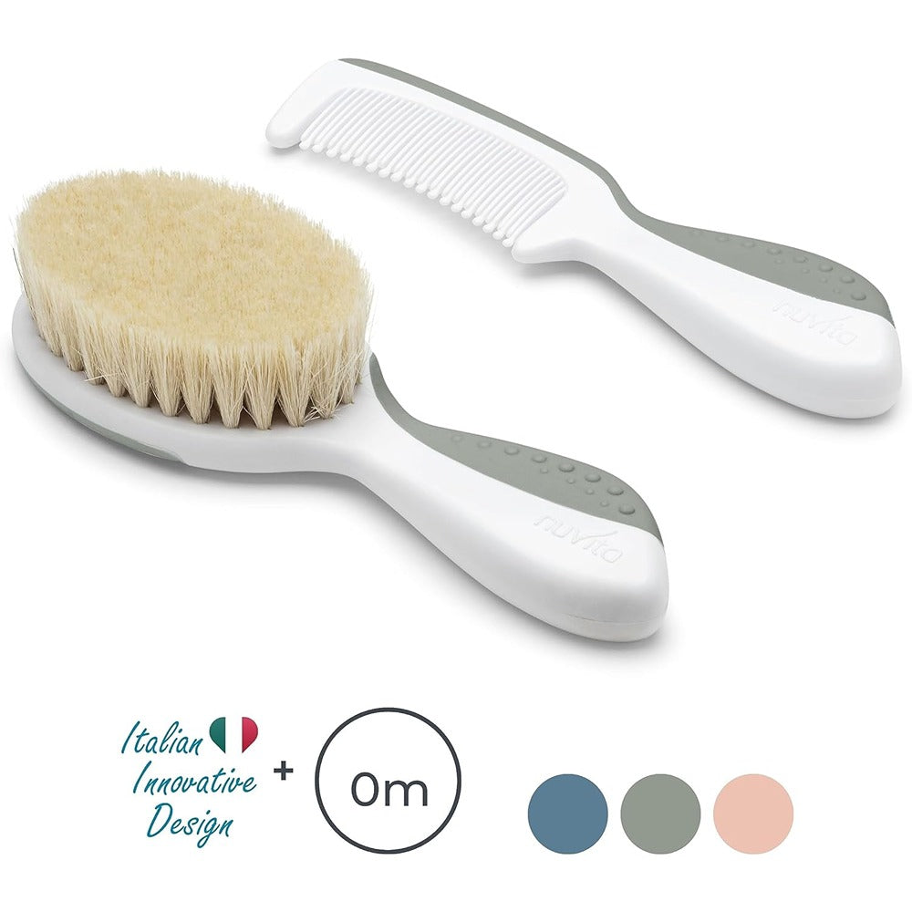 Nuvita Set Spazzola E Pettine Powder Blue 0+ Mesi