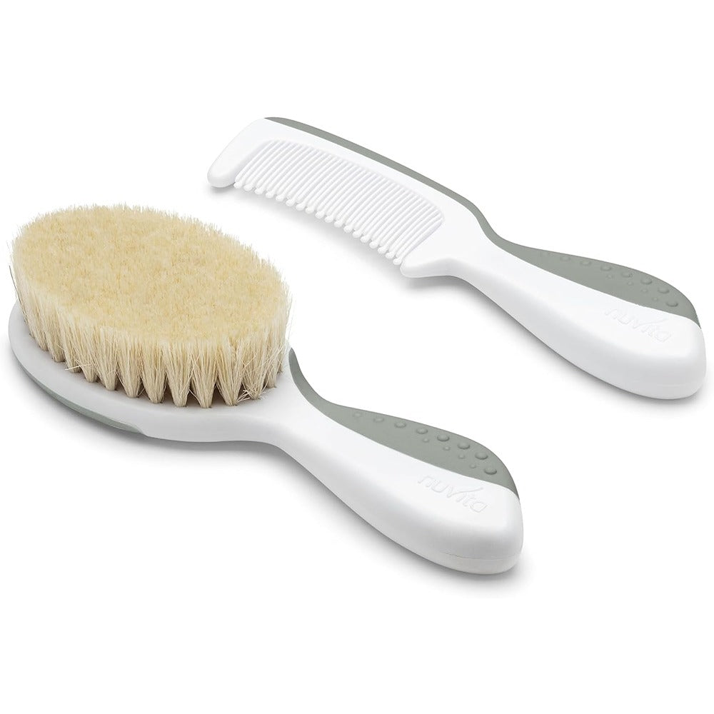 Nuvita Set Spazzola E Pettine Sage Green 0+ Mesi