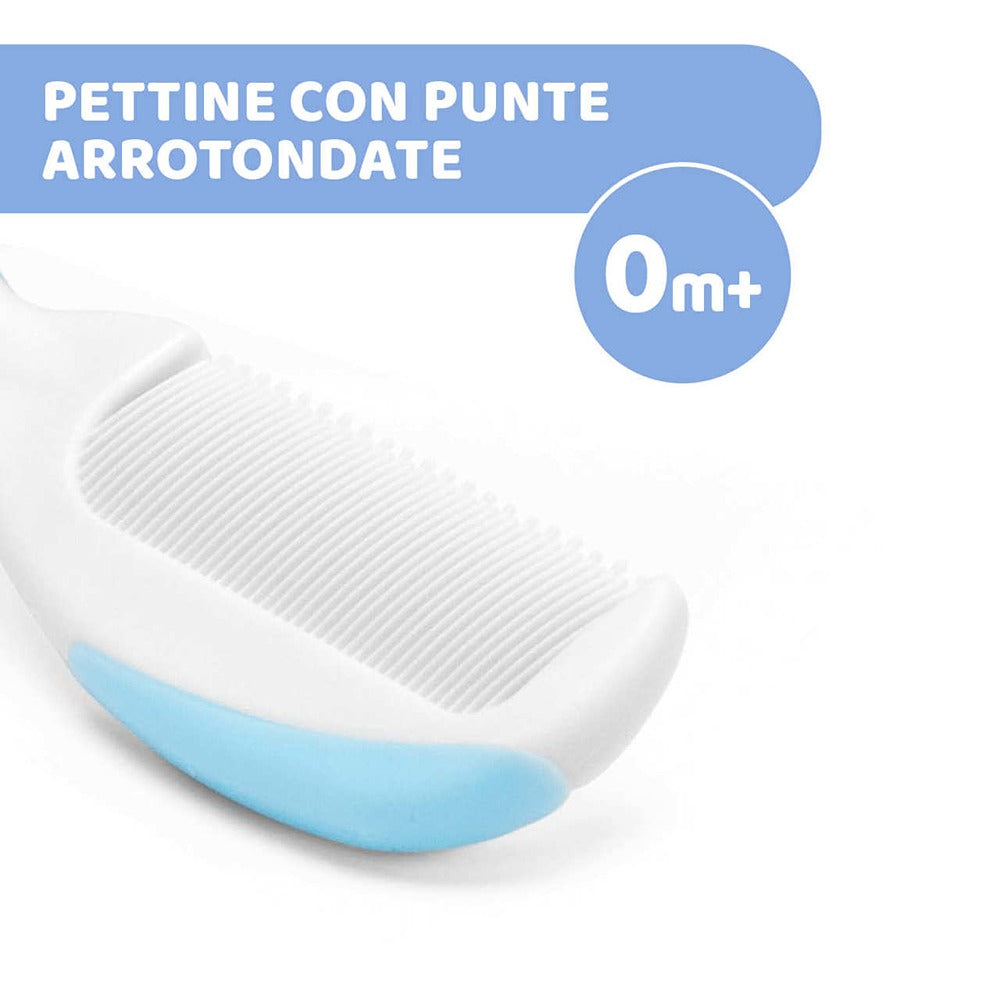Chicco Spazzola E Pettine Con Setole Naturale Azzurro