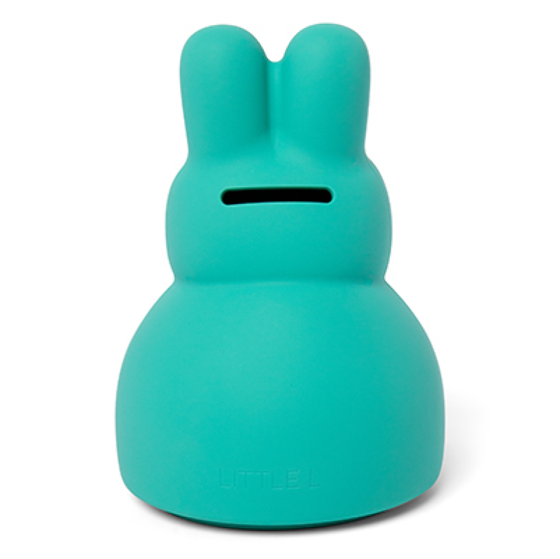 Little L Salvadanaio A Forma Di Coniglietto In Silicone Salvia