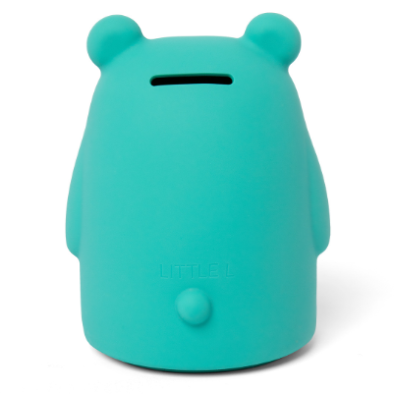 Little L Salvadanaio A Forma Di Orsetto In Silicone Salvia