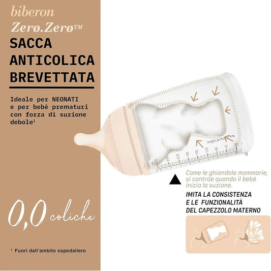 Suavinex Zero Zero Set Biberon Neonato Leggero Flusso Adattabile 180 ml + Ciuccio 0+ Mesi Fair