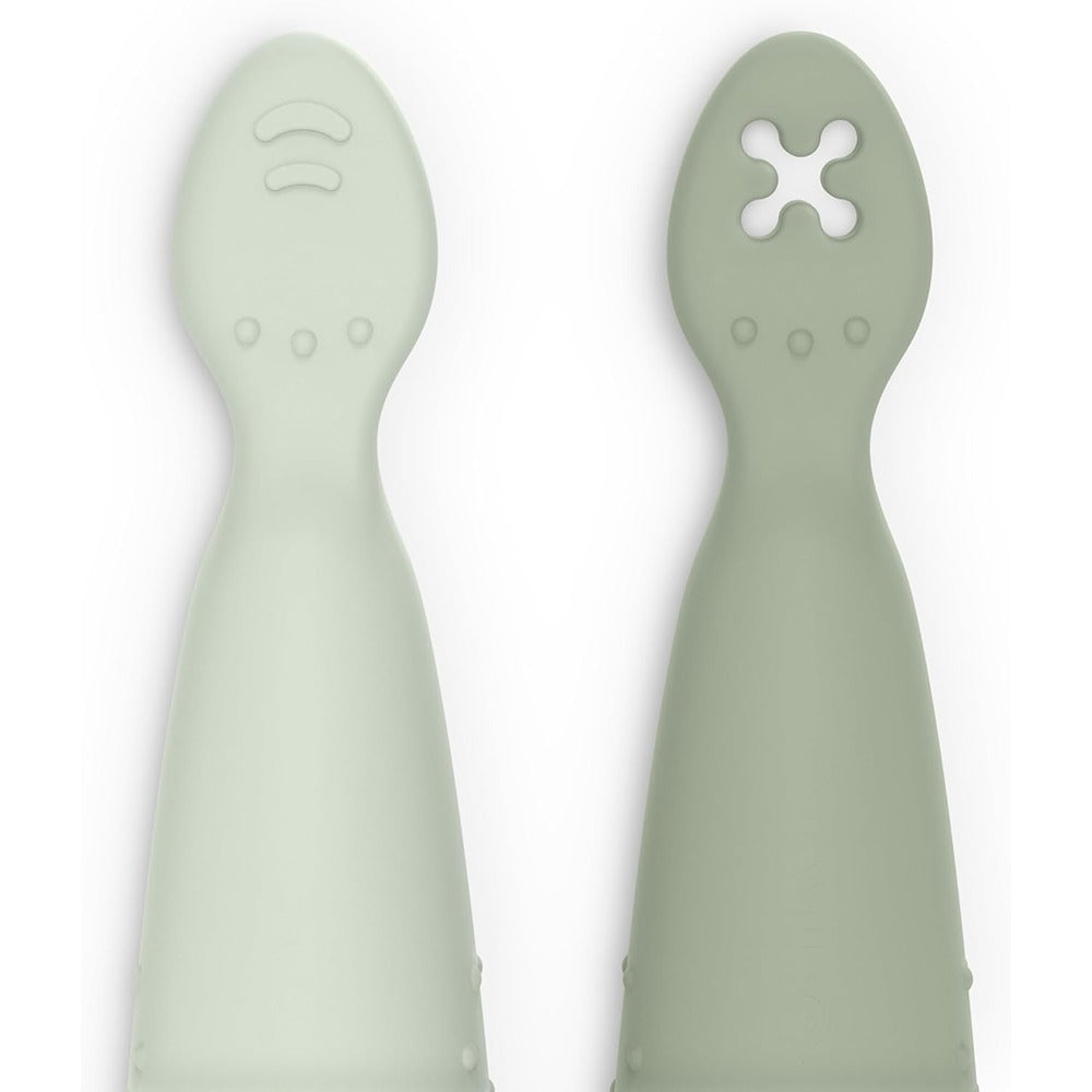 Suavinex Color Essence Set 2 Cucchiai In Silicone Pre-Svezzamento Verde 6+ Mesi